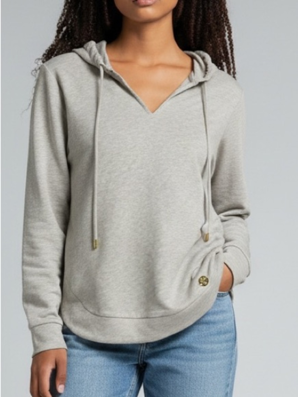 MICHAEL Michael Kors Heathered Beige-Tan Hooded Pullover size M
